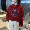 3240# Invierno Nuevo Con Capucha Forrado de vellón Estampado Estilo Holgado Perezoso Coreano Versátil Casual Estudiante Wei Yi Mujer