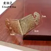 Antigüedad China Latón Puro Protectores de Esquina de Barra Recta Caja de Joyería Gabinete de Madera de Alcanfor Soportes de Esquina Decorativos de Cobre Protectores de Esquina Flores de Esquina