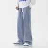 Novas Calças Jeans Masculinas Outono Inverno Corte Limpo Perna Reta Marca da Moda Tendência Versátil Juventude Casual Cordão Calças Compridas Tendência