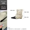 Botas femininas de tornozelo estilo novo 2026 com aumento interno, bico fino, laço e design patchwork, botas western emagrecedoras e versáteis
