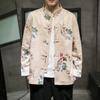 Outono e inverno novo estilo chinês masculino veludo pele de veado retro tang terno hanfu jaqueta grande tamanho solto casaco casual atacado