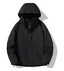 Jaqueta Fina Impermeável Corta-Vento Desmontável com Capuz para Homens e Mulheres, Tecido Oxford, Jaqueta Casual para Caminhada, Outono Inverno