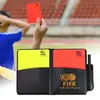 Cartões Vermelho e Amarelo para Árbitro de Futebol Cartão Amarelo Cartão Vermelho com Papel e Lápis com Estojo de Couro Árbitro Principal Registra a Penalidade Cartões Amarelo e Vermelho