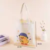 Bolsa de lona de dibujos animados en stock, bolsa de hombro alta personalizada, bolsa de algodón para compras y uso diario de estudiantes, logo personalizado