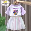 Camiseta y Conjunto de Falda Tutú de Chicas del Grupo Kpop Demon Hunters Demon Hunting Faldas de Malla de Manga Corta para Niñas