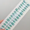 Cuentas de Vidrio Ovaladas Cortas Color Sólido Ojo de Gato Uñas Postizas Pre-hechas Uñas Falsas Puntas de Uñas Manicura Uñas Postizas Mayoreo