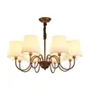 Lustre para sala de estar, estilo retrô americano simples, cúpula de metal, luminária aconchegante para sala de estar, madeira estilo creme vintage
