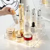 Estante de Almacenamiento para Perfumes Escritorio Organizador de Cosméticos Lápiz Labial Tocador Luz de Lujo Transparente Acrílico Escalera Exhibidor