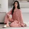 Pijama de Algodón Puro Nuevo Otoño 2026 para Mujer, Conjunto Delgado de Manga Larga y Pantalón Largo Casual Cómodo para Casa, Se Puede Usar al Aire Libre