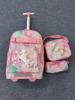 Mochila con Ruedas para Niños Mochila Escolar para Alumnos Personalizada con Ruedas Carrito Mochila Escolar Dibujos Animados 3D Cáscara Dura Mochila Escolar Set de Tres Piezas Personalizado