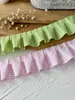Acessórios com Renda, Renda Franzida Xadrez Vermelho, Bainha de Saia DIY, Borda de Punho, Material Pregueado
