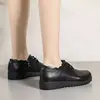 Zapatos Planos Cómodos de Suela Suave, Boca Profunda, Antideslizantes, para Madres de Mediana Edad, Zapatos de Cuero para Mujer, Zapatos Individuales para Adultos Mayores, Zapatos de Mujer, Otoño Invierno