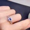 Anel de Tanzanita Natural! Lindo Tom de Roxo, Totalmente Polido, Finamente Trabalhado em Prata 925! Pedra Principal 5*7mm