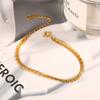 Pulseira de Aço Titânio Versátil Design Nicho Ins Luz Fria Luxo 18k Ouro Pulseira Exquisita Estilo Japonês Camada Dupla Namorada
