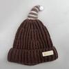Gorro de lana de invierno para bebé, bonito gorro de punto de un ángulo, sombrero de pulóver coreano cálido para niños en otoño e invierno