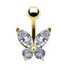 Anillo para el ombligo Gaibei Estilo japonés y coreano Uña para el ombligo Mariposa Circonita Acero de titanio Anillo para el ombligo Simple Diamante grande Asiento invertido Forma de corazón Hebilla umbilical
