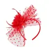 Sombreros de Novia Estilo Francés Europeos y Americanos, Vestidos de Boda, Tocados para Fotografía de Viaje, Accesorios Florales para el Cabello, Diademas de Malla con Plumas Vintage Transfronterizas