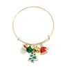 Joyería Transfronteriza Europea y Americana Pulseras Navideñas Cascabeles Sombreros de Navidad Cinta Metálica Adornos de Mano Personalizados Creativos Regalos de Año Nuevo