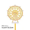Conjunto de Toppers de Acrílico de 20 Peças para Decoração de Bolo de Aniversário, Toppers de Bandeira, Mesa de Sobremesas de Festa Trendy