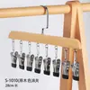 Colgador de Calcetines de Madera Maciza con 10 Pinzas, Colgador Recto para Tienda de Ropa para Corbatas, Tirantes, Leggings, Bufandas y Almacenamiento de Ropa Interior