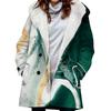 Venda quente transfronteiriça 2023 novo trench coat feminino inverno espessado imitação cordeiro estilo europeu e americano costura cor encapuzado atacado