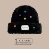 Gorro Otoño e Invierno Felpa Sombrero de Pescador Tejido Engrosado Cálido Piel Sintética Lana Sombrero Cubo Gorro de Felpa Otoño e Invierno