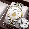 Reloj mecánico falso completamente automático para hombre, reloj para hombre, correa de acero hueca para hombre, calendario, impermeable, nuevo, temblor rápido, primera generación, pelo