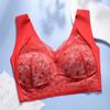 Sin tirantes Pequeño Floral Hielo Seda Sin Marcas Espalda Bonita Fino Ropa Interior Femenina Anti-flacidez Sujetador Pecho Grande Llamativo Talla Grande