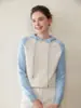 Tricô de Caxemira Novo para Outono e Inverno para Mulheres, Tricô com Capuz, Moletom Jaqueta com Capuz para Reduzir a Idade