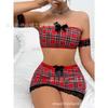 Transfronterizo Europeo y Americano Amazon Aliexpress Top Tubo Seductor Falda Corta Atuendo Sexy Pijama de Mujer Bata de Noche Atuendo para el Festival Qixi