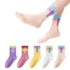 Calcetines Arcoíris Dopamina para Niñas Calcetines de Primavera y Verano Calcetines Deportivos Rayados Bloque de Color Calcetines de Moda para Niños Medianos y Grandes Calcetines Duraderos Anti-pilling