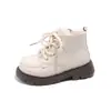Botas para Niñas Invierno Forradas de Felpa Botines Infantiles Suela Suave Cálidas Botas de Algodón para Bebé Niña Cremallera Botas de Cuero para Niñas Estilo Británico