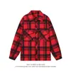 2026 Nueva Chaqueta Camisa de Lana a Cuadros para Hombre Estilo Retro Japonés Manga Larga Cuello Solapa Holgada Casual para Hombre
