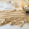 Manta de Franela Transfronteriza, Manta de Jacquard de Tafetán de Color Sólido, Manta Multifuncional para Siesta en la Oficina