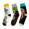 Calcetines deportivos de moda personalizados de talla grande para hombre, absorbentes del sudor, para otoño e invierno, de tubo medio para mujer, envío gratuito.