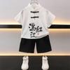 Camisas de Verano para Niños y Niñas Trajes de Manga Corta Ropa de Verano para Niños Nuevo Nuevo Estilo Chino Ropa de Dos Piezas Ropa para Actuación
