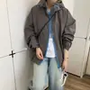 Jaqueta corta-vento com capuz color blocking fashion estilo coreano para mulheres 2026 Outono Nova Jaqueta Casual Solta Emagrecedora Top