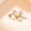 Pendientes de Hoja de Arce Chapados en Oro de Plata de Ley S925 Yiluyin, Elegantes y Versátiles, Modernos, Exquisitos, Compactos, Adecuados para el Uso Diario