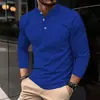 Camisa de manga larga para hombre con botones, transfronteriza, color liso, estampado digital, moderna, simple y casual