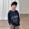 [Venta de Liquidación] Camiseta de Algodón con Alfabeto de Moda Aimo Beibei para Niños Mayores Camiseta de Algodón con Dibujos Animados y Graffiti Retro