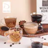 Taza de Café Transparente Tropical con Asa, Taza para Café Helado, Mocha, Caramelo, Latte, Taza para Té de Cafetería