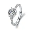 Anillos de Pareja Estilo Coreano Anillos de Pareja Sencillos Anillo de Diamante Simulados Abierto Circonita Clásico Popular Anillo de Diamante de Imitación Moissanita Venta al por Mayor