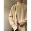 Outono/Inverno Novo 250g Lã Térmica Quente Gola Alta Moda Tendência Marca Simples Manga Longa Camiseta Camada Base Cor Sólida Quente