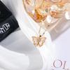 Collar Nuevo Transfronterizo Europeo y Americano de Punto para Mujer Celebridad de Internet Micropavé Zircón Mariposa Moda Simple Personalizado Cadena Clavícula Venta al por Mayor