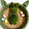 Adornos de Conejo Artificiales de Plástico Flockados de Pascua Decoración Festiva de Escritorio Adornos de Atmósfera