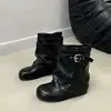 Botines de moda estilo europeo y americano con hebilla de cuero para mujer, botas de moda otoño 2026, botas versátiles y adelgazantes de corte bajo