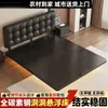 Cama tapizada de hierro forjado, cama doble moderna minimalista, cama de dormitorio principal de lujo ligero estilo italiano, cama con estructura de acero, cama flotante con panel perforado