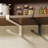 Suporte de Papel Toalha de Cozinha em Aço Inoxidável Sem Furo Sob o Armário Suporte Absorvente de Óleo Filme Plástico Suporte para Rolo de Papel Suporte para Panos