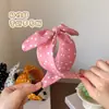 Orejas de Conejo de Lunares Diadema Dulce de Tela Nueva Diadema Coreana para el Cabello Diadema Ancha Simple con Borde para Mujeres