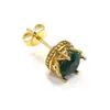 Moda Retro Europea y Americana Pendientes de Acero de Titanio con Corona Incrustada de Diamantes Nicho de Gama Alta Versátiles de Moda Pendientes para Hombres y Mujeres Joyería